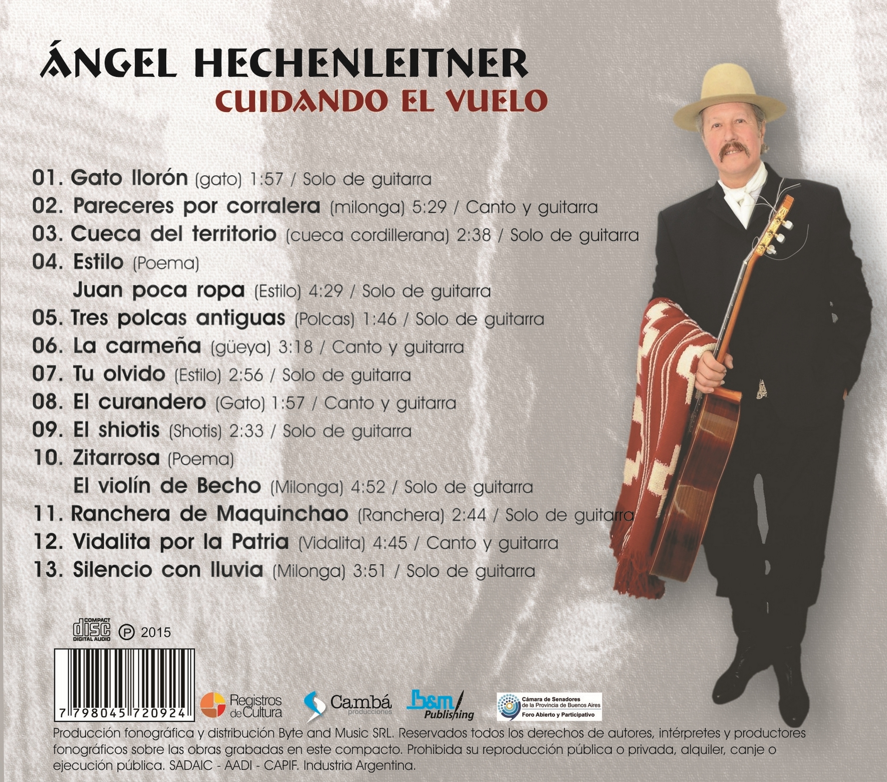 Contratapa de Ángel Hechenleitner — Cuidando el Vuelo