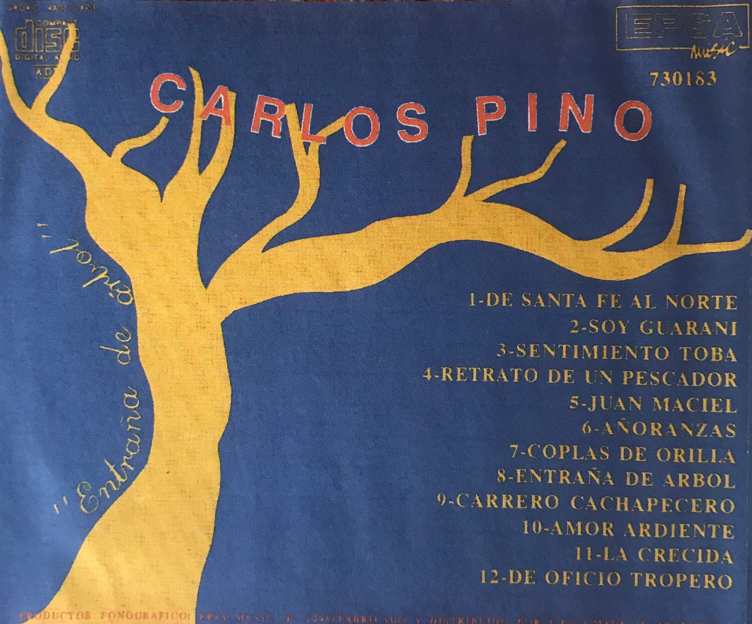 Contratapa de Carlos Pino — Entraña de Árbol