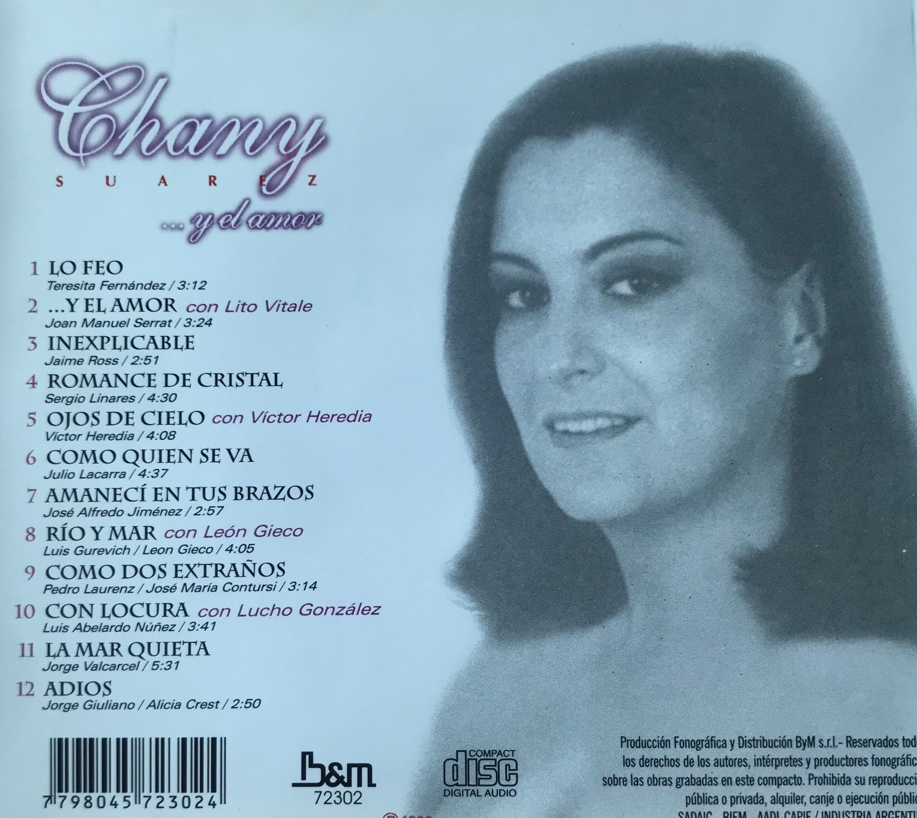 Contratapa de Chany Suarez — Y El Amor