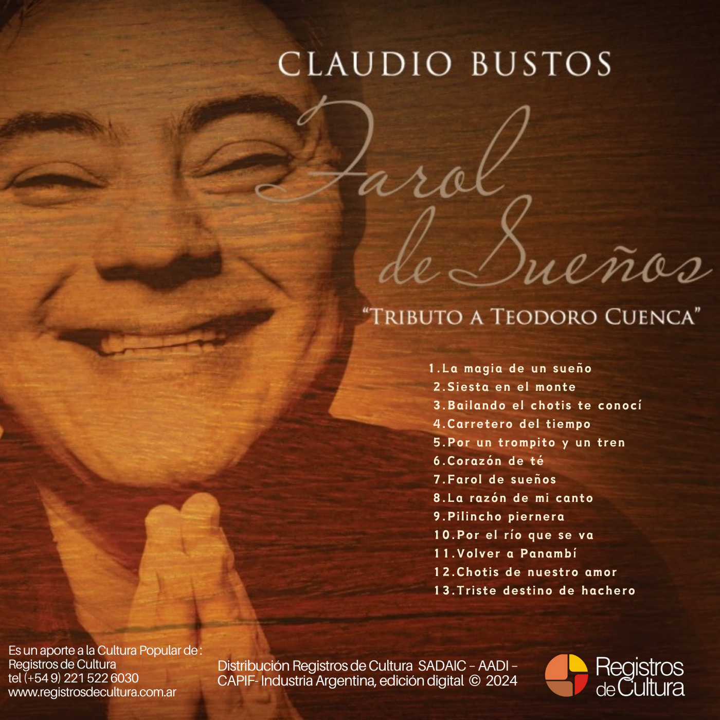 Contratapa de Claudio Bustos — Farol de Sueños