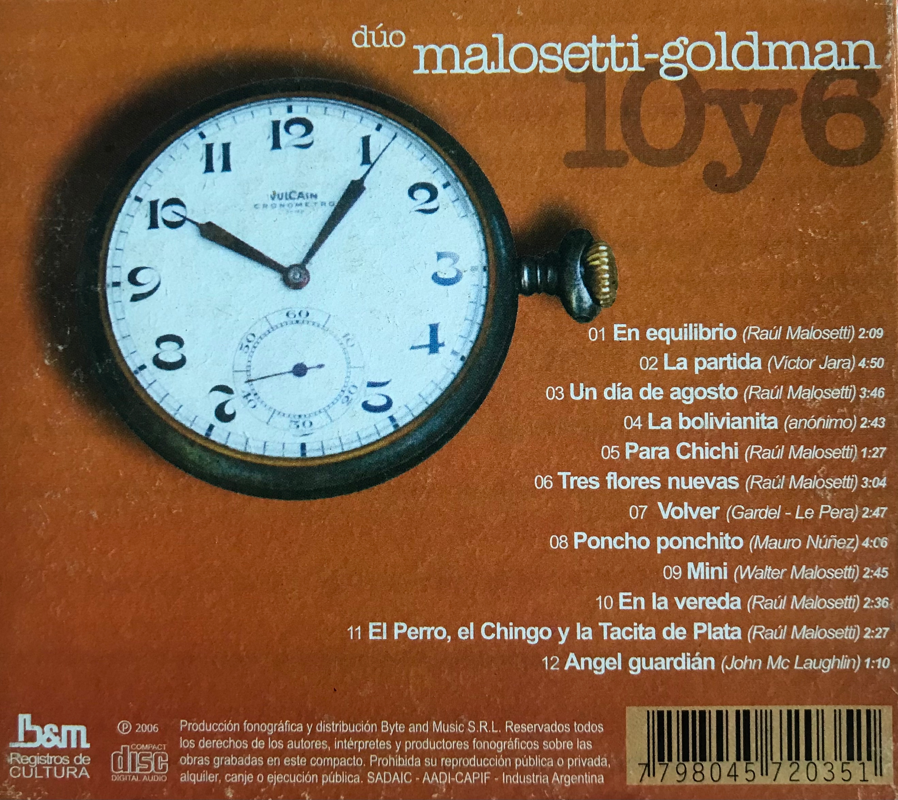 Contratapa de Dúo Malosetti - Goldman — 10 y 6