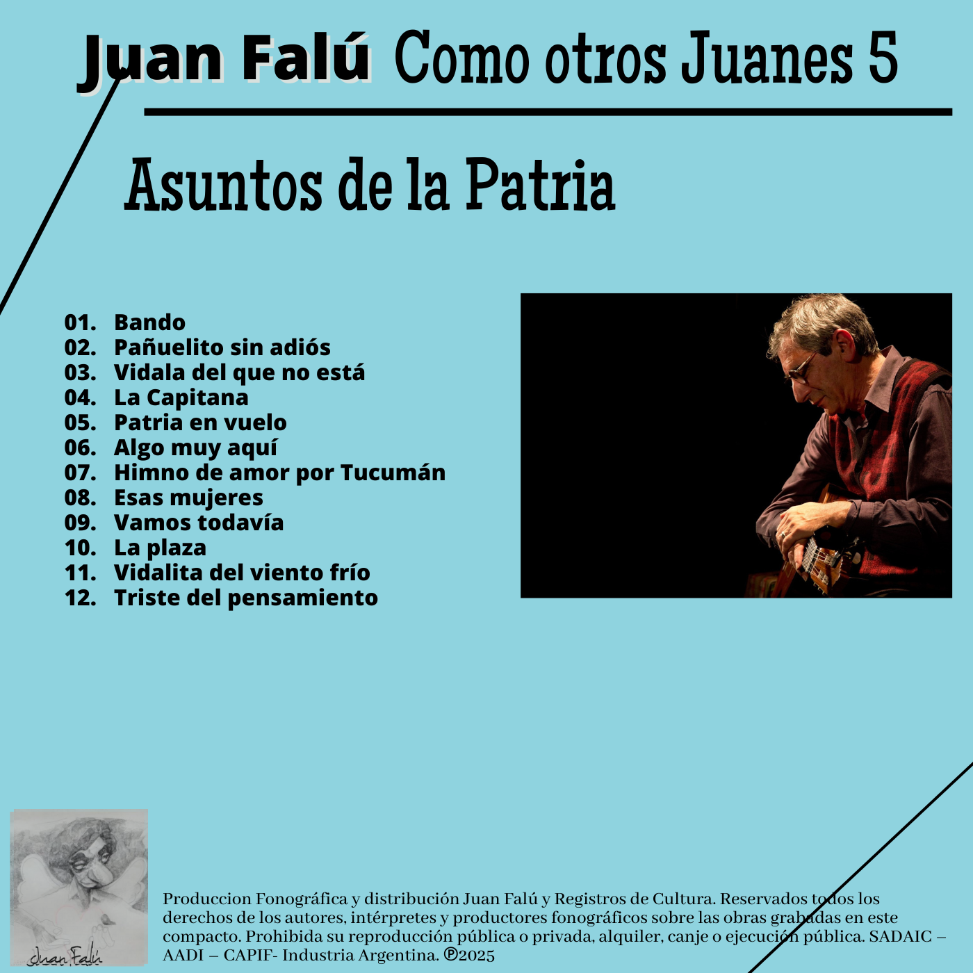 Contratapa de Juan Falú — Asuntos de la Patria