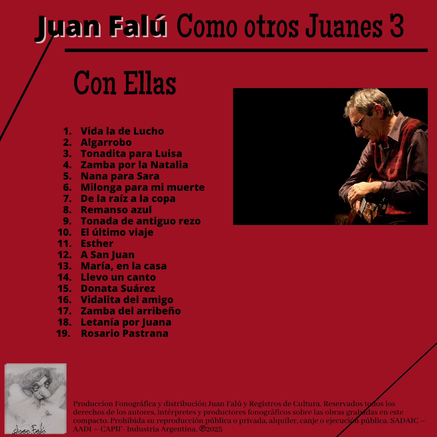 Contratapa de Juan Falú — Con Ellas
