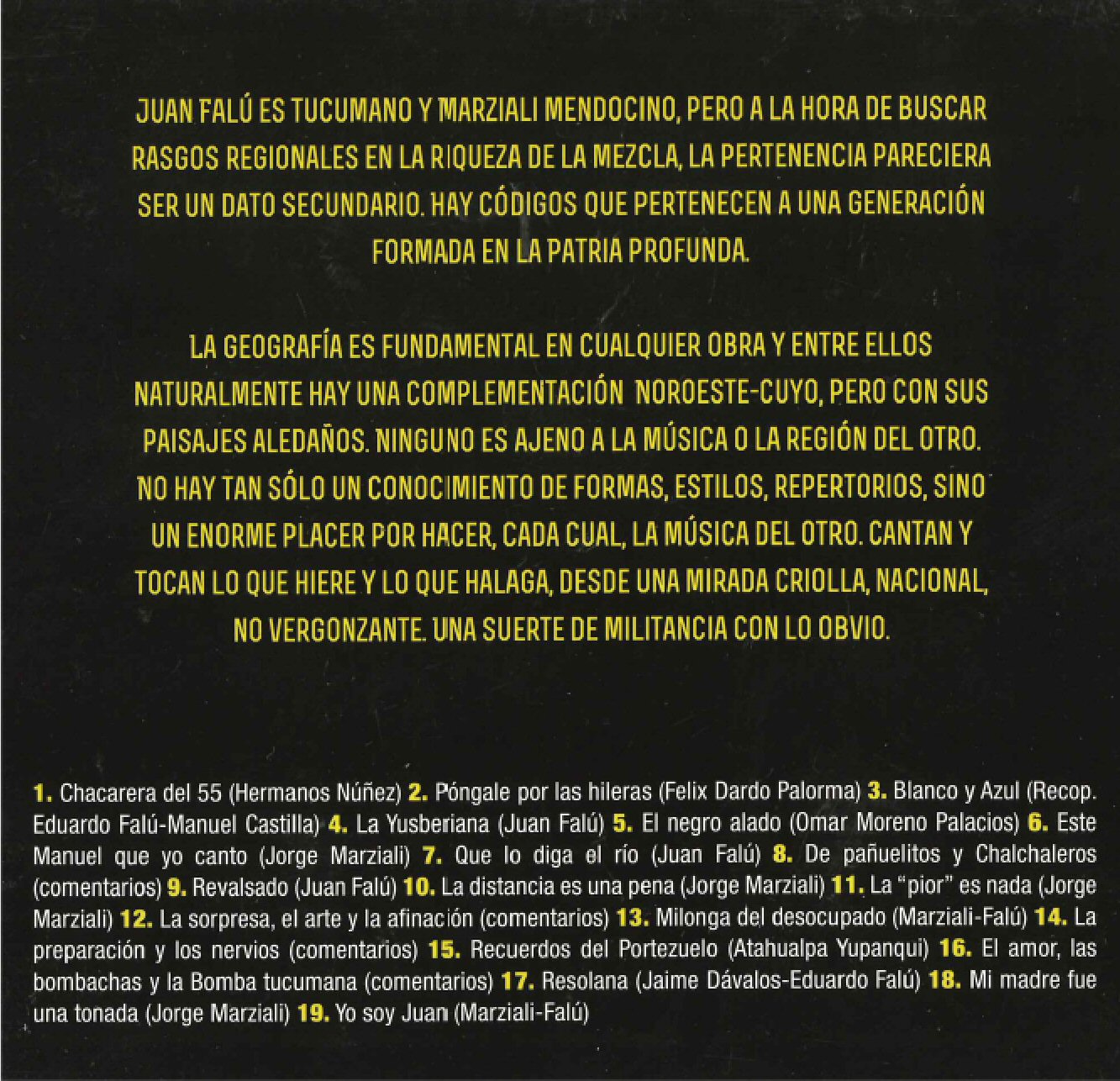 Contratapa de Juan Falú | Jorge Marziali — De aquicito Nomás