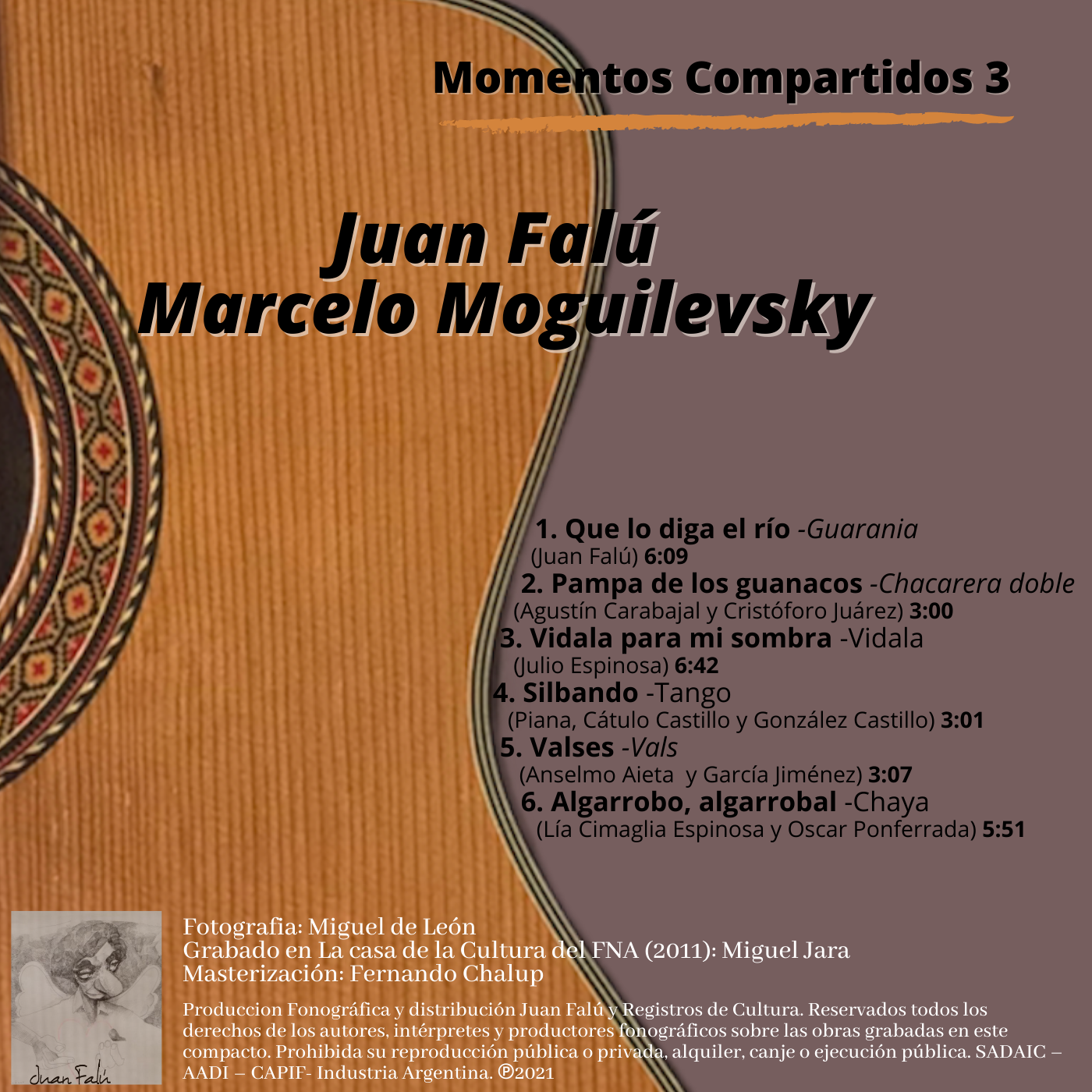 Contratapa de Juan Falú | Marcelo Moguilevsky — Momentos Compartidos 3