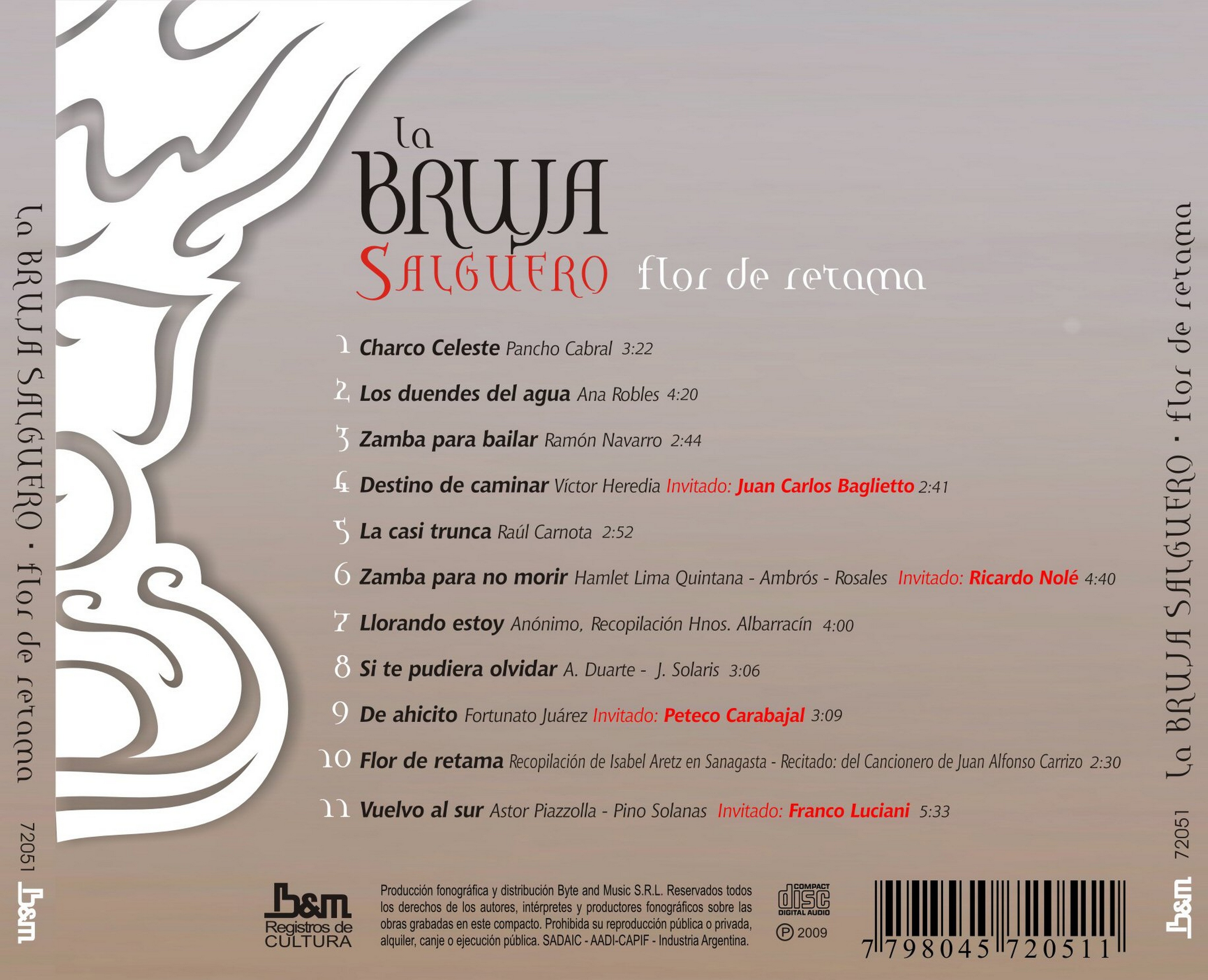 Contratapa de La Bruja Salguero — Flor de Retama