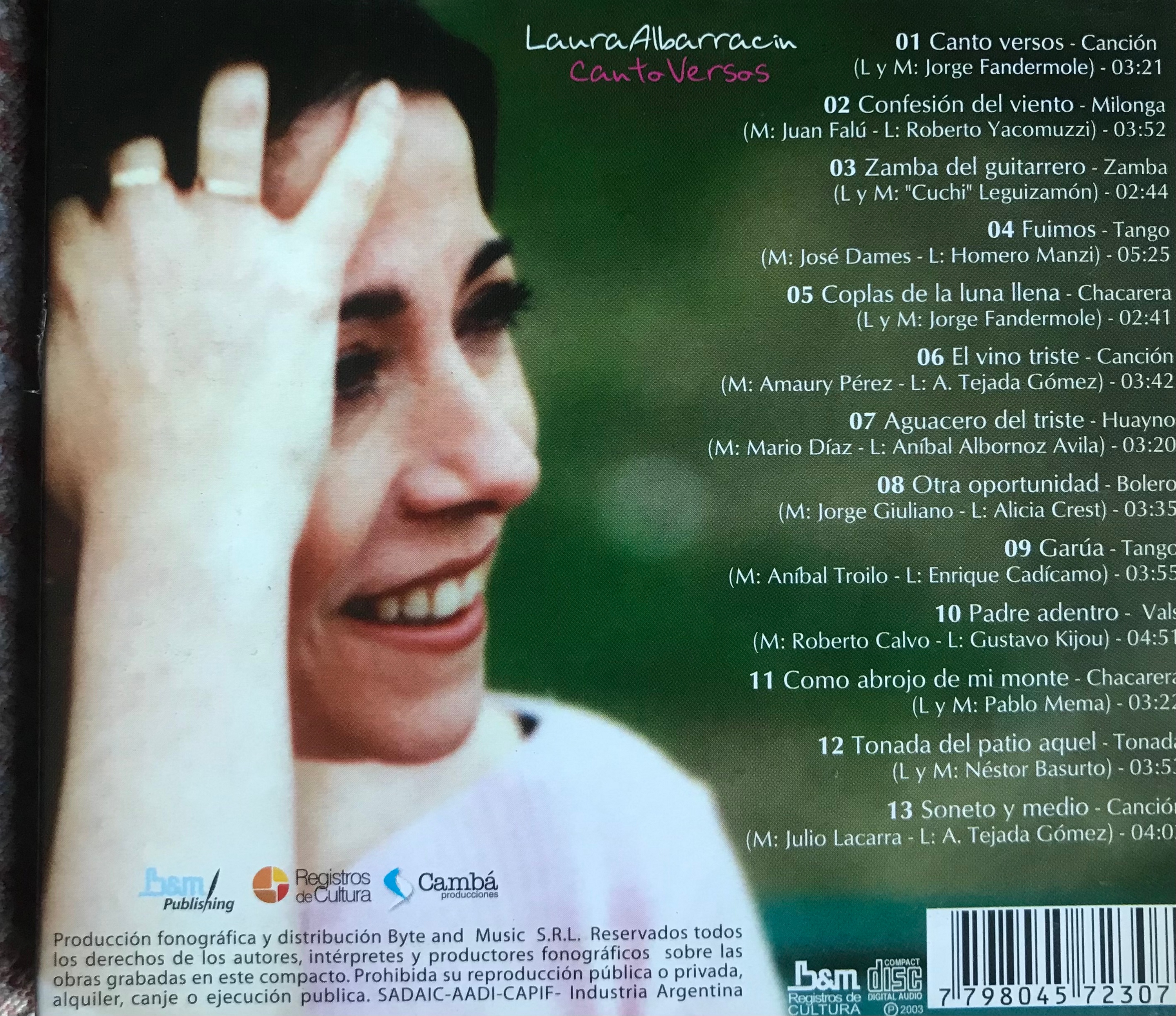 Contratapa de Laura Albarracín — Canto Versos