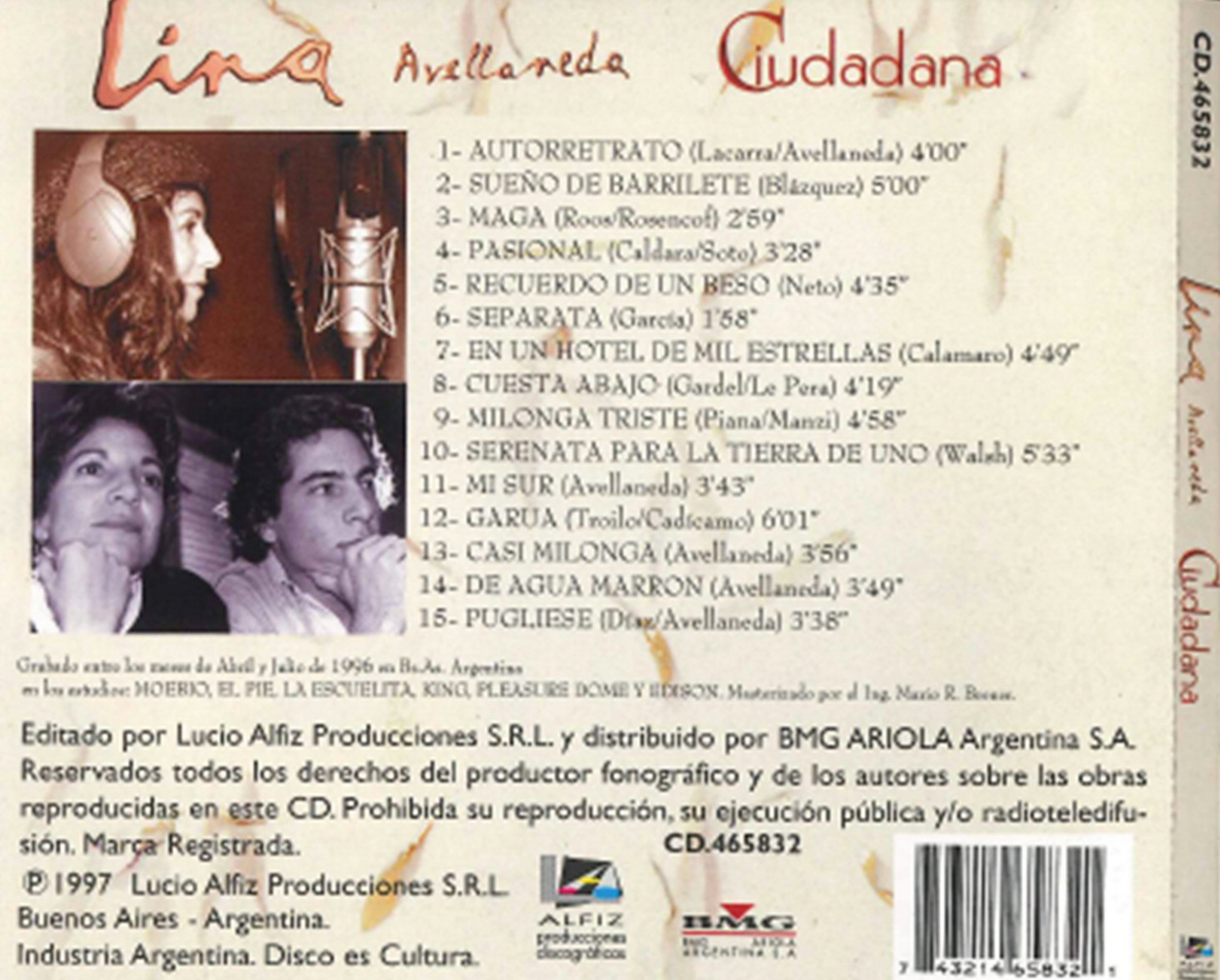 Contratapa de Lina Avellaneda — Ciudadana