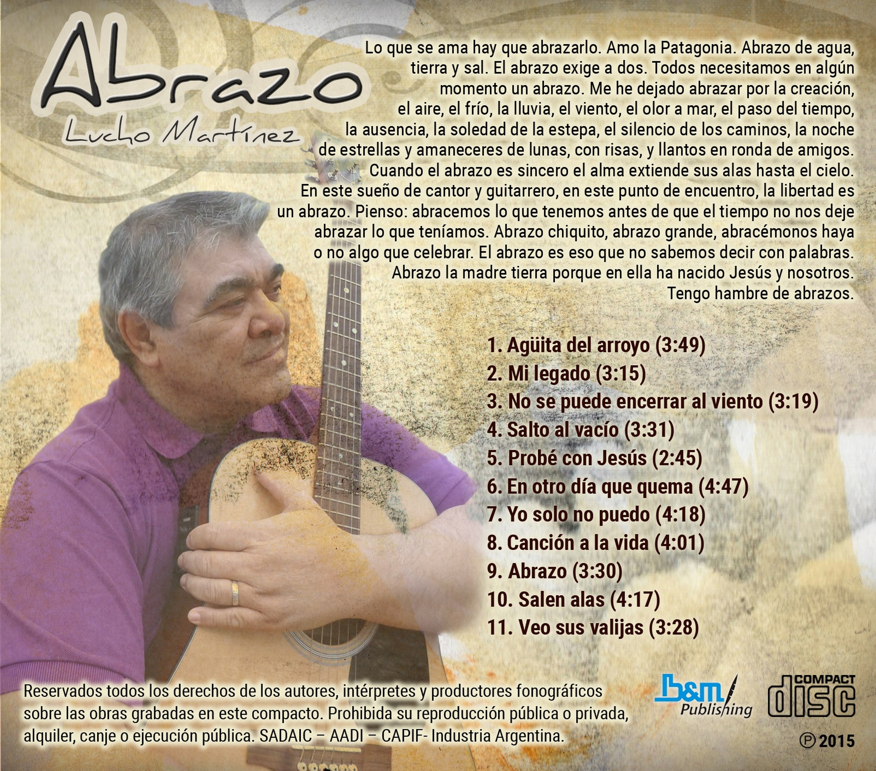 Contratapa de Lucho Martínez — Abrazo
