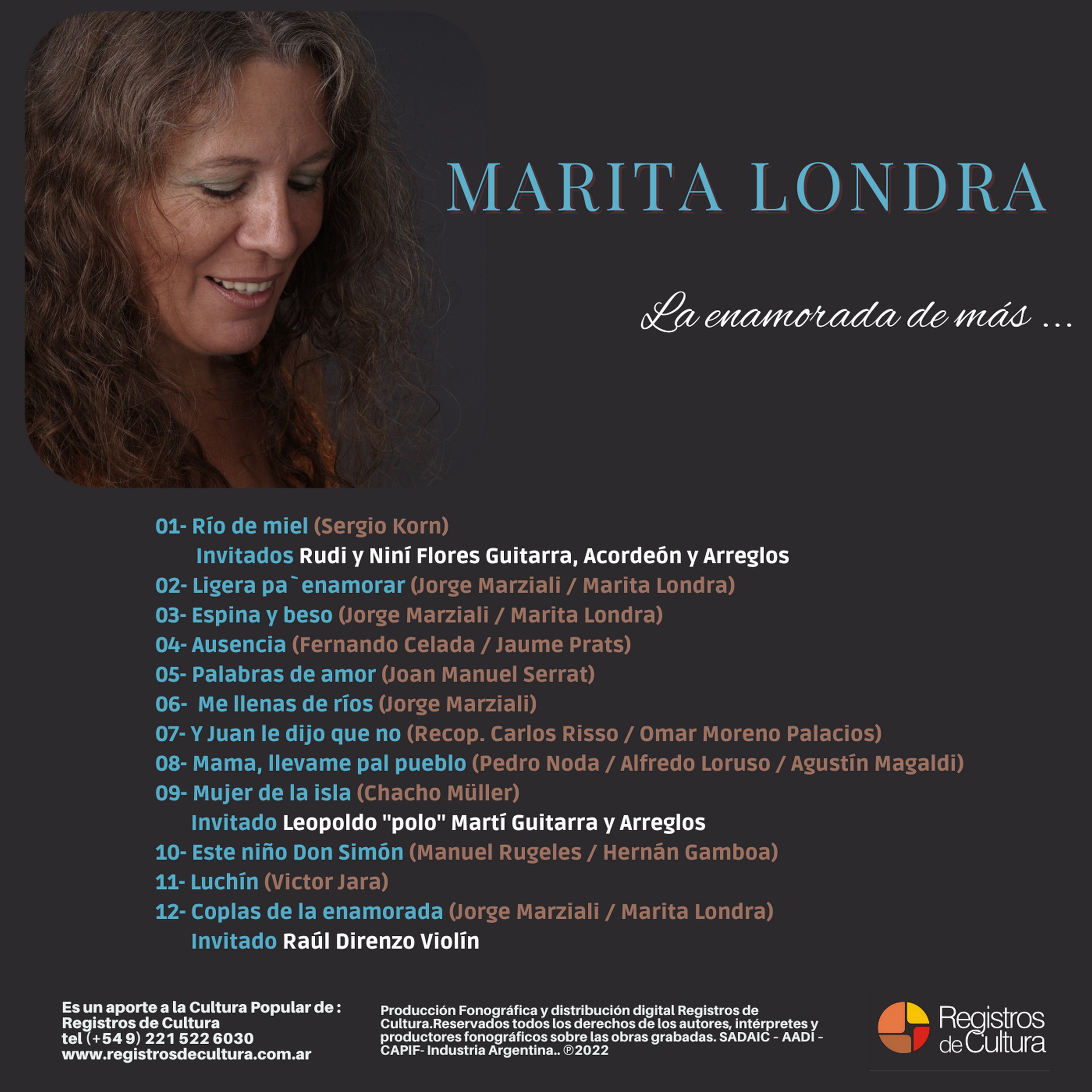 Contratapa de Marita Londra — La enamorada de más