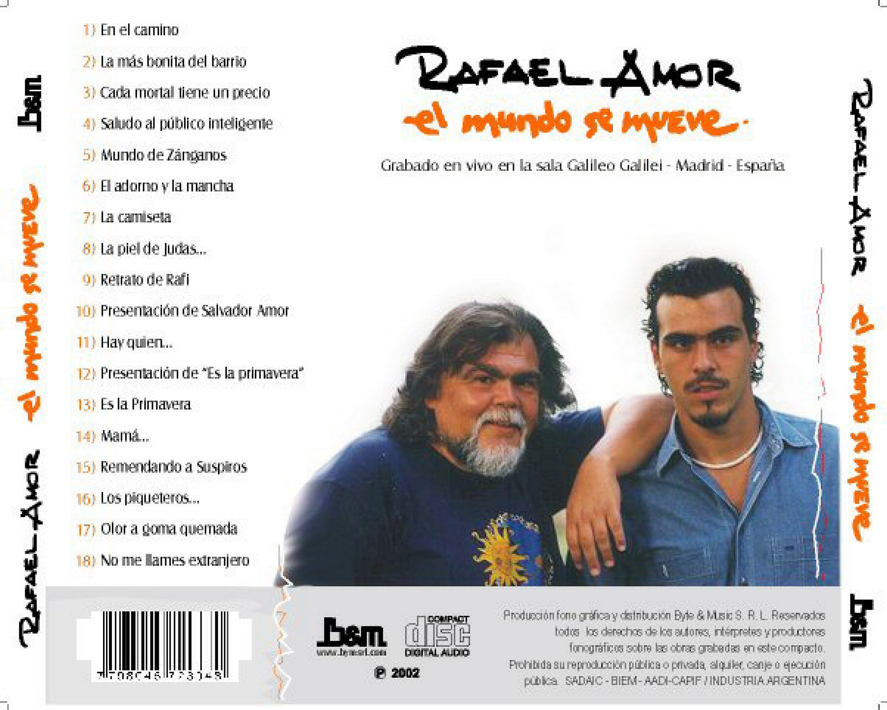Contratapa de Rafael Amor — El Mundo Se Mueve